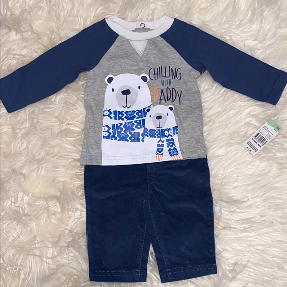 2 piece NWT layette Chilling w/Daddy boys set 0-3m
